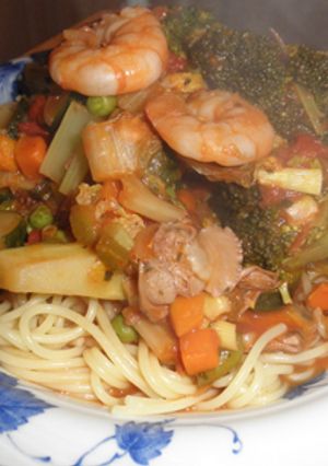 海老と蛤（あさり）のインスタントパスタ-レシピのメイン写真