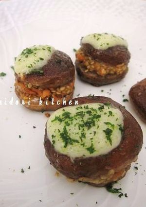 鮭フレークで簡単♪　椎茸チーズバーガー-レシピのメイン写真