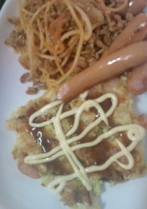 ふわふわ節約簡単ﾍﾙｼｰお好み焼きﾗﾝﾁ-レシピのメイン写真