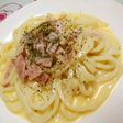 簡単ランチ*カルボナーラうどん