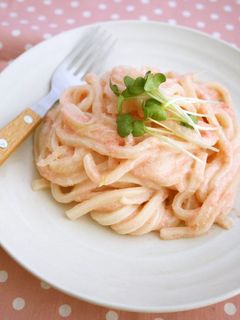クリーミーめんたいこうどん♪-レシピのメイン写真