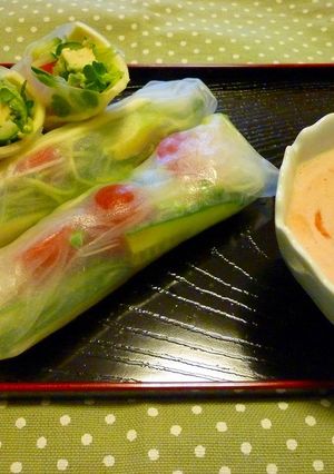 サラダ生春巻き☆サルサソースで-レシピのメイン写真