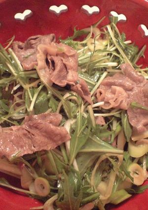 超簡単☆シャキシャキ水菜＆牛しゃぶサラダ-レシピのメイン写真