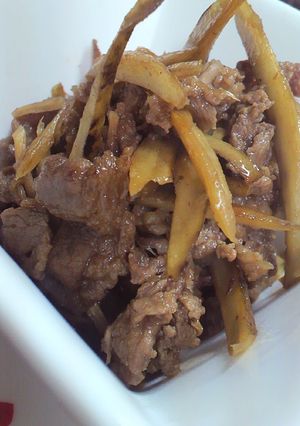 5分で!牛肉とごぼうの炒め煮-レシピのメイン写真
