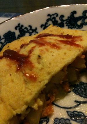 鮭ぽてオムレツ-レシピのメイン写真