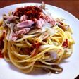 食べるラー油と舞茸で和風パスタ♪