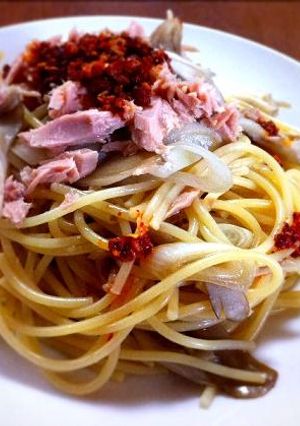 食べるラー油と舞茸で和風パスタ♪-レシピのメイン写真