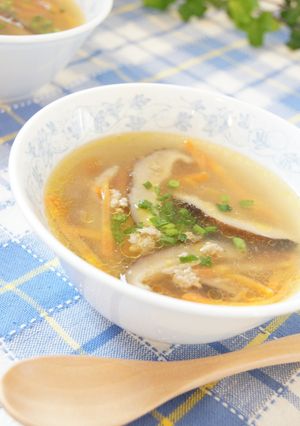 干し椎茸とひき肉のスープ-レシピのメイン写真