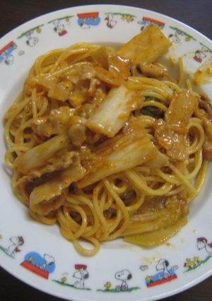 キムチのクリームパスタ-レシピのメイン写真