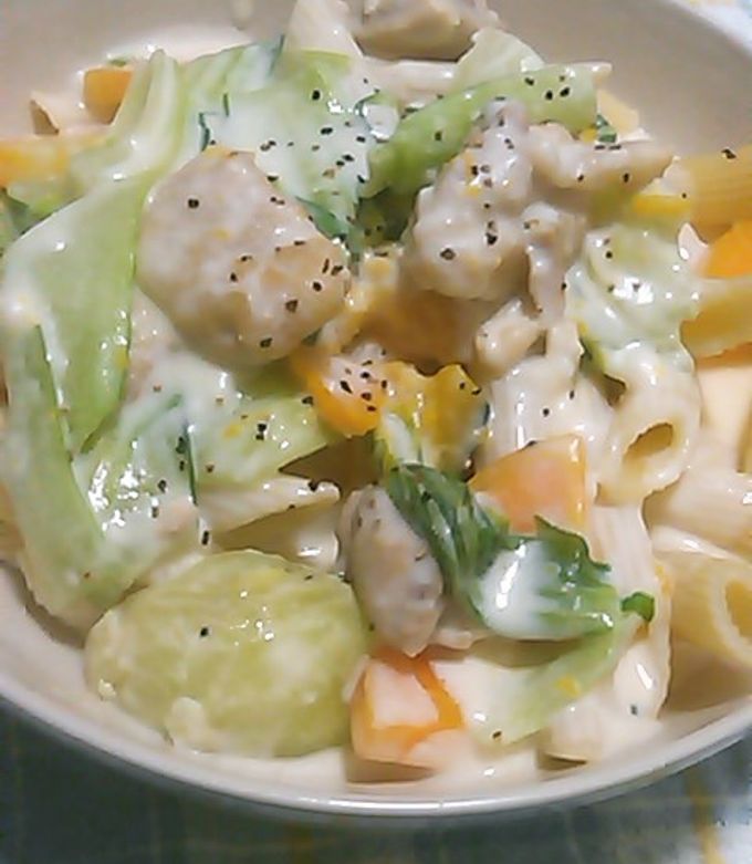 鶏肉とかぼちゃ・青梗菜でクリームシチュー-レシピのメイン写真
