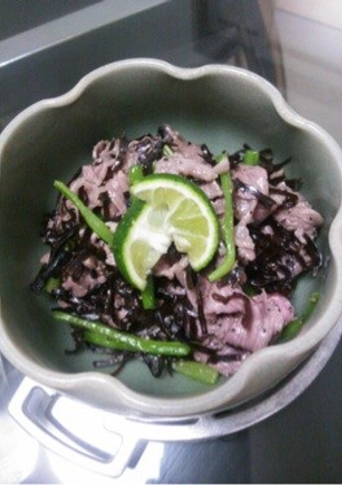 薄切り牛肉と塩昆布の和え物-レシピのメイン写真