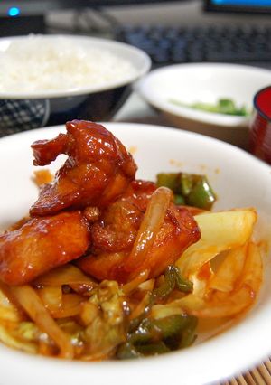 鶏むね肉で、酢豚風甘酢ケチャップ炒め！-レシピのメイン写真