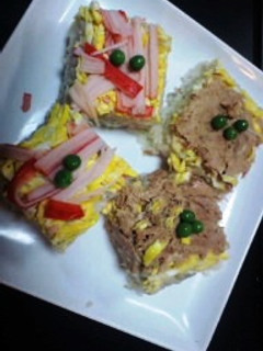 カニカマとシーチキンの春お寿司 -レシピのメイン写真