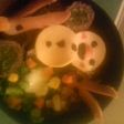 X'mas弁当に♪立体雪だるま