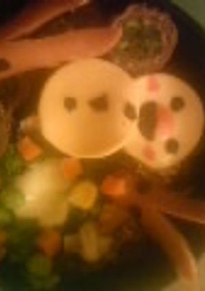 X'mas弁当に♪立体雪だるま-レシピのメイン写真