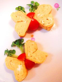 ❤ハート蝶々の卵焼き❤-レシピのメイン写真