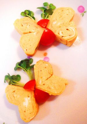 ❤ハート蝶々の卵焼き❤-レシピのメイン写真