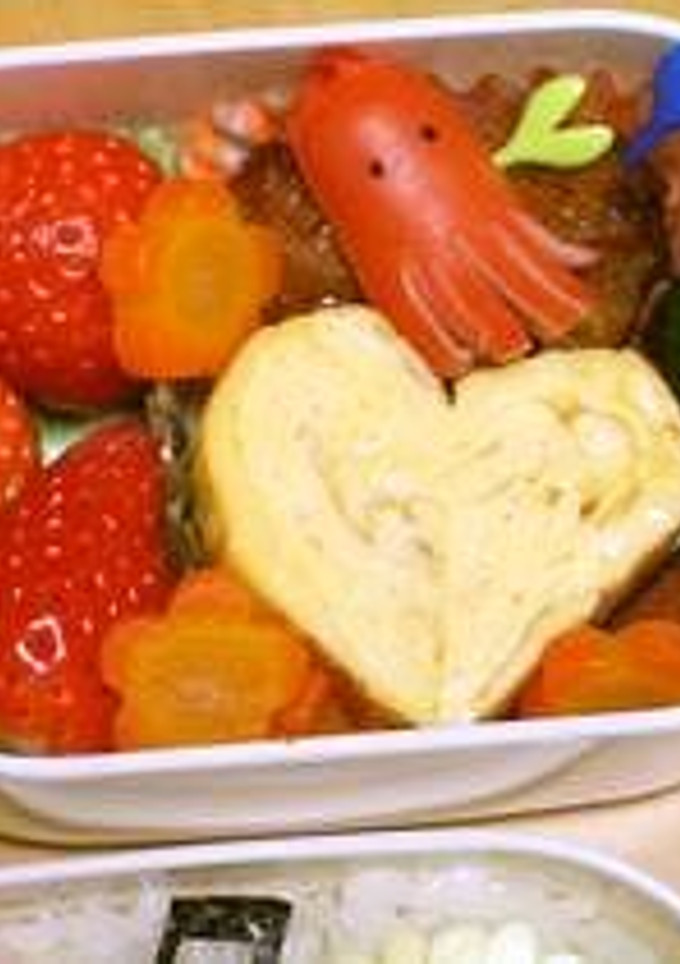 ふんわり！だし巻き風ハート玉子焼　お弁当-レシピのメイン写真