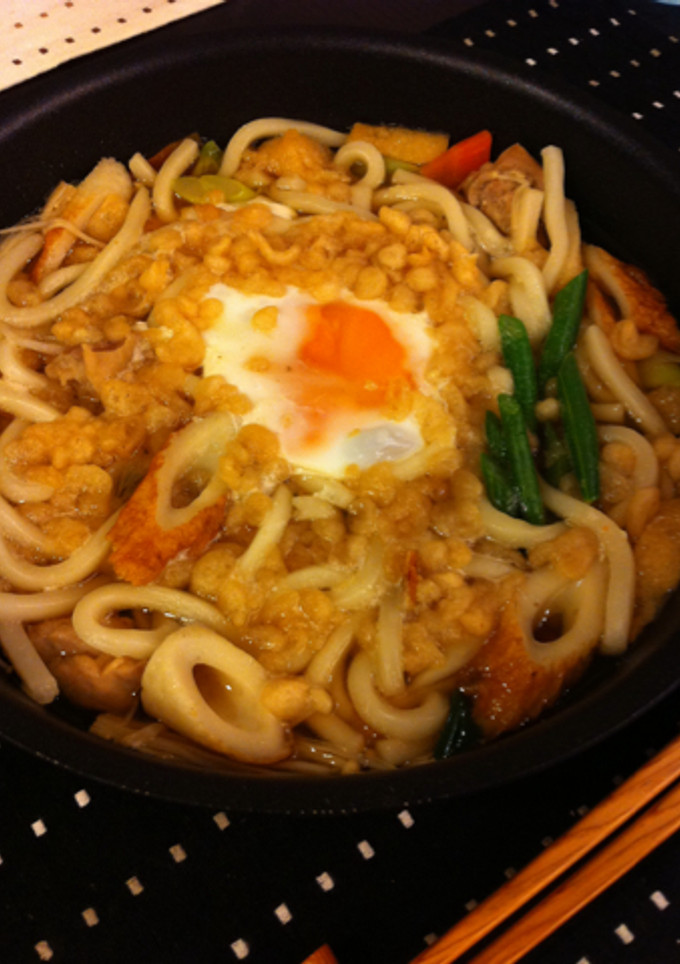 揚げ玉で✿鍋焼きうどん✿-レシピのメイン写真