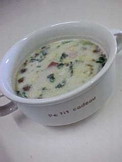 なめことほうれん草のふわふわミルクスープ-レシピのメイン写真