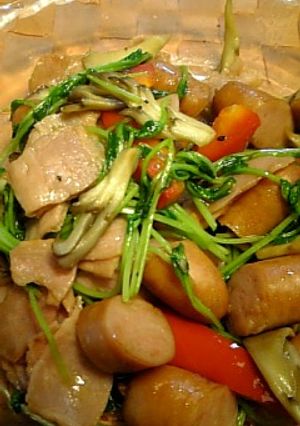 豆苗のオリーブオイル炒め-レシピのメイン写真