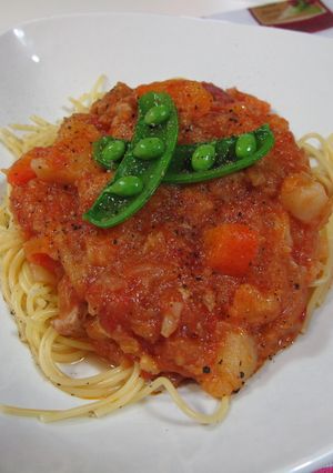 冷蔵庫一掃パスタ　（トマトベース）-レシピのメイン写真