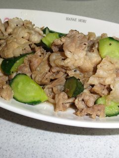 きゅうりと豚肉の甘辛炒め☆-レシピのメイン写真