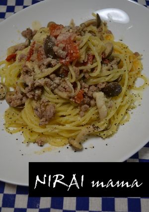 簡単♪しめじとトマトの塩味ラグーパスタ♡-レシピのメイン写真