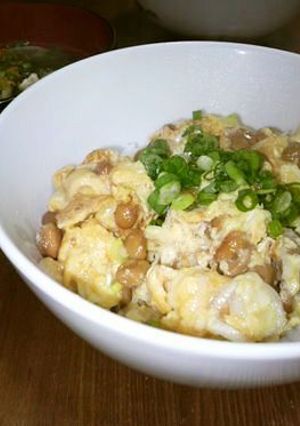 ランチに♡簡単！納豆オムレツ丼-レシピのメイン写真