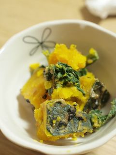 カボチャとほうれん草のピーナツバター和え-レシピのメイン写真