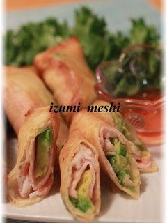 居酒屋風☆エビアボカドの春巻き-レシピのメイン写真