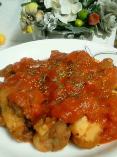 鶏の唐揚げ〜トマトソースかけ〜-レシピのメイン写真