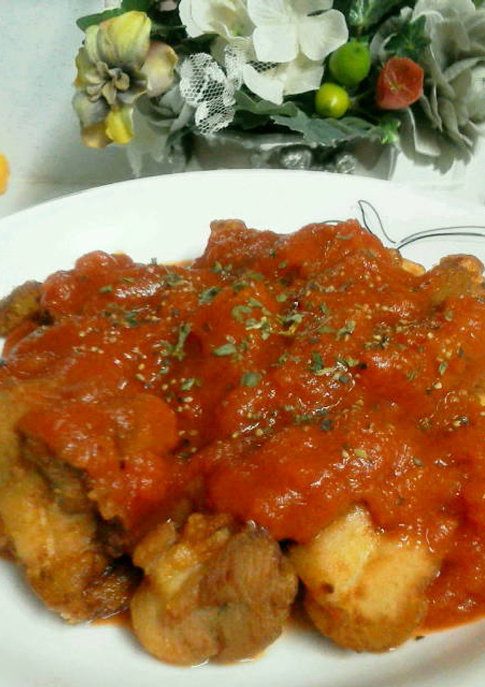 鶏の唐揚げ〜トマトソースかけ〜-レシピのメイン写真