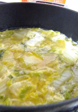 白菜の玉子とじ（田舎風フライパン煮物）-レシピのメイン写真