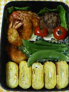 エビフライ&ハンバーグお弁当-レシピのメイン写真