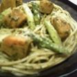 パスタ・かぼちゃ+アスパラのジェノベーゼ