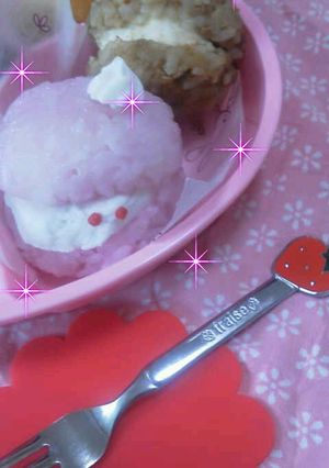 キャラ弁*二色のマカロンおにぎり-レシピのメイン写真