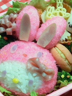 キティのカラフルバニー弁当♡キャラ弁-レシピのメイン写真