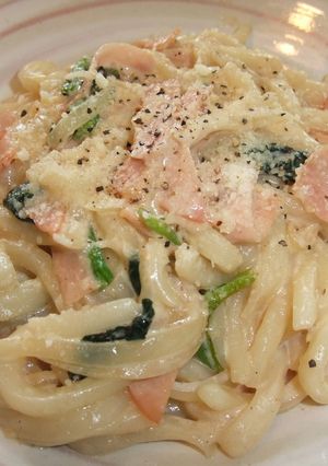 カルボナーラうどん-レシピのメイン写真