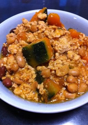 かぼちゃの煮物♪ひき肉＆お豆あんかけ-レシピのメイン写真