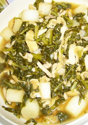 フライパン１つで簡単♡大根の葉の炒め煮-レシピのメイン写真