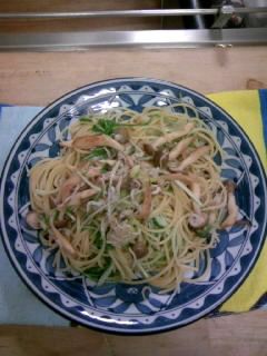 水菜とじゃこときのこのパスタ -レシピのメイン写真