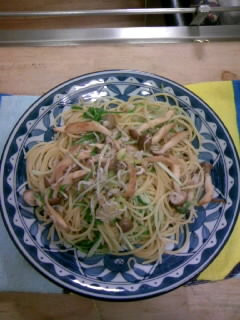 水菜とじゃこときのこのパスタ -レシピのメイン写真