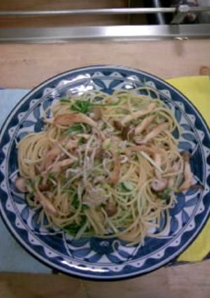 水菜とじゃこときのこのパスタ　-レシピのメイン写真