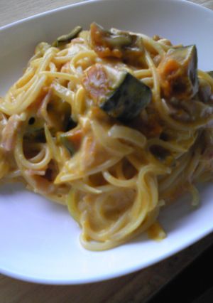 ミルクたっぷり♪かぼちゃのクリームパスタ-レシピのメイン写真