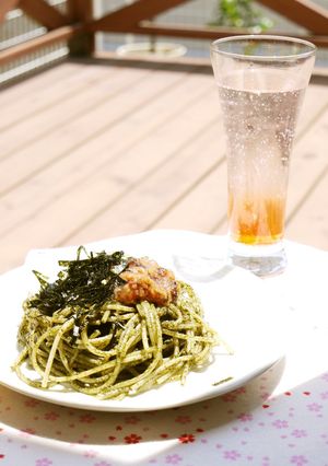ランチに♪　梅と大葉ジェノベーゼのパスタ-レシピのメイン写真