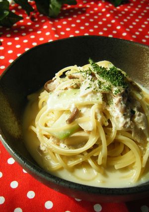 ツナとブロッコリーでミルクスープパスタ-レシピのメイン写真