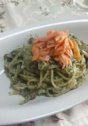 鮭とのりクリームパスタ-レシピのメイン写真