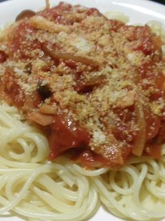 イカときのこのトマトソースパスタ♪-レシピのメイン写真