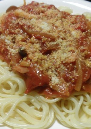 イカときのこのトマトソースパスタ♪-レシピのメイン写真